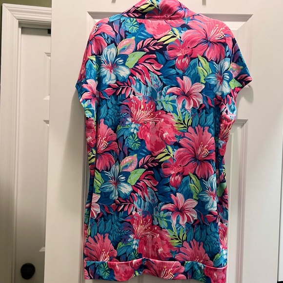 3/$19 Rebel Raven Tropical floral short sleeve 1/4 zip tunic top - Picture 9 of 13